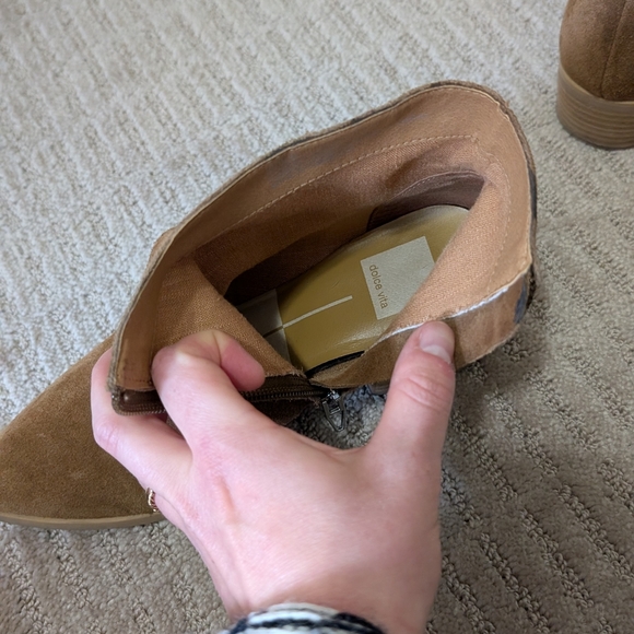 Dolce Vita Tan Cognac Suede Ankle Boots - Picture 11 of 11